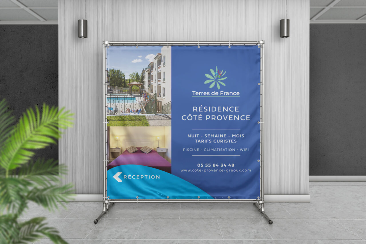 Présentation graphique d'un bâche pour des locations de vacances en Provence en appart-hôtel