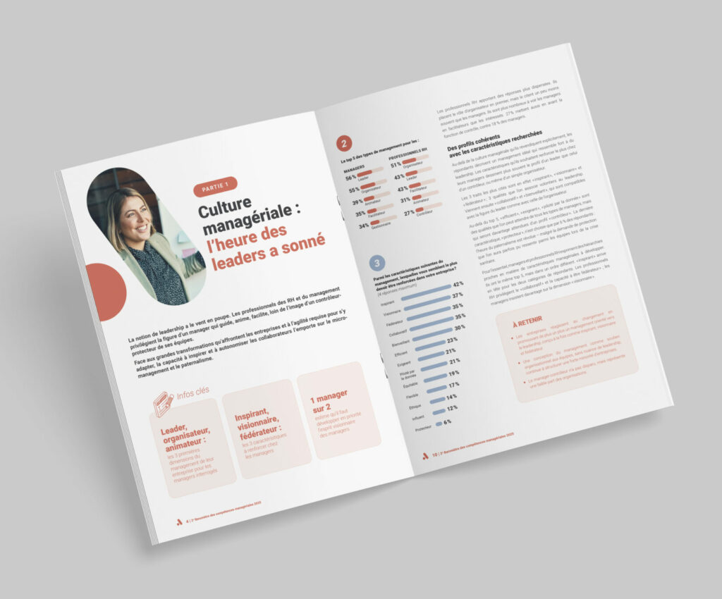 Mise en page d’un baromètre RH par une graphiste freelance à Rennes – exemple de baromètre professionnel avec graphiques et design éditorial