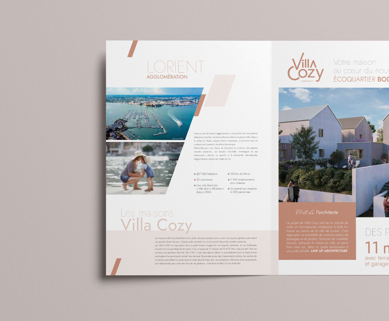 brochure immobiliere programme neuf Villa Cozy Lorient mise en page editoriale