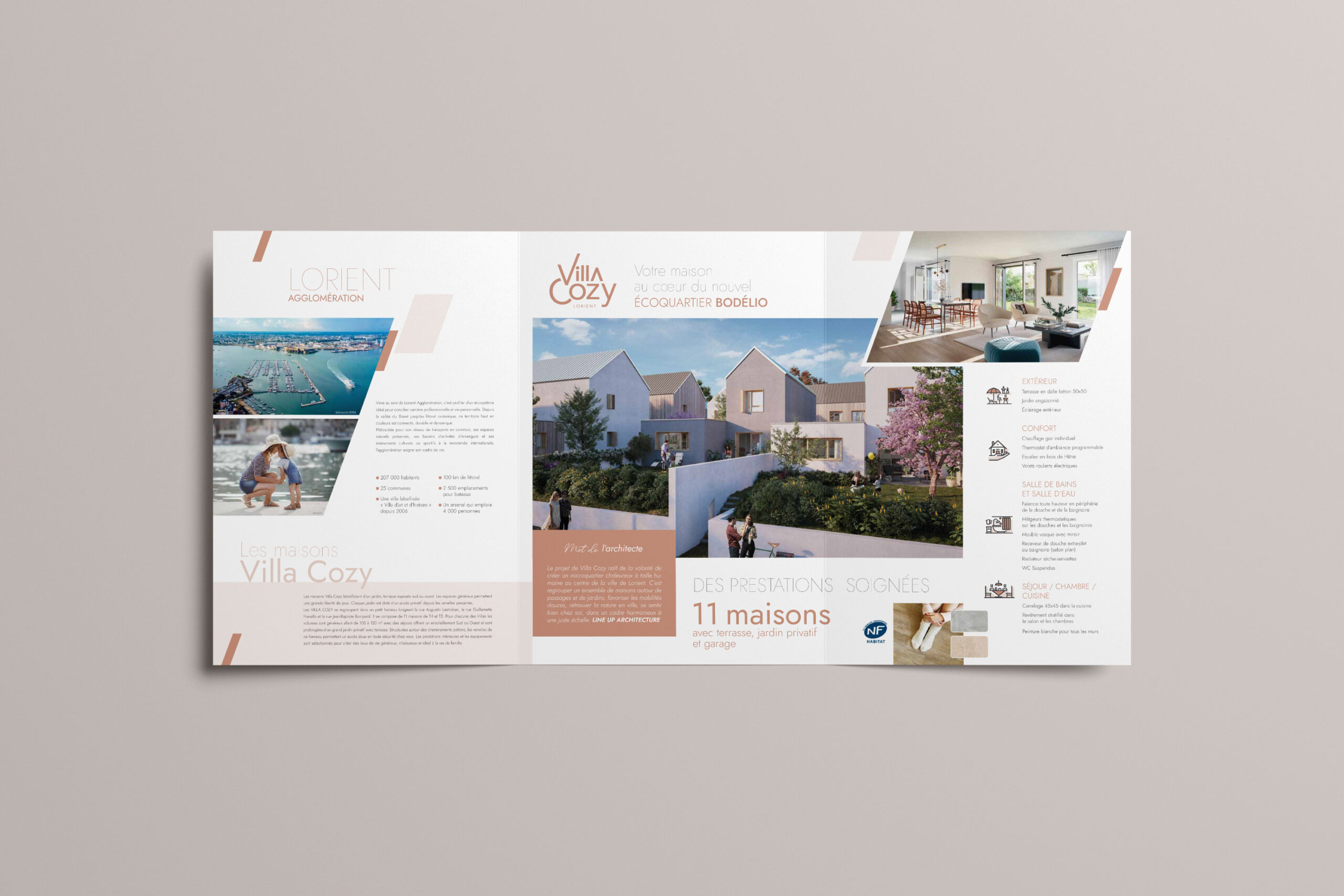 mise en page plaquette immobiliere programme neuf Lorient