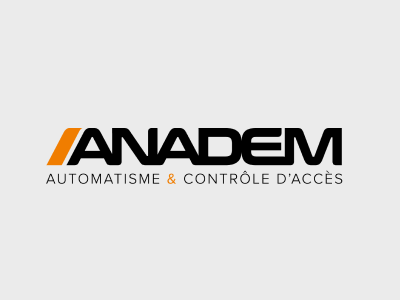 Création logo Anadem — automatisme et contrôle d'accès, logotype industriel sur-mesure, graphiste freelance Doriane Bonomo, création logo Rennes