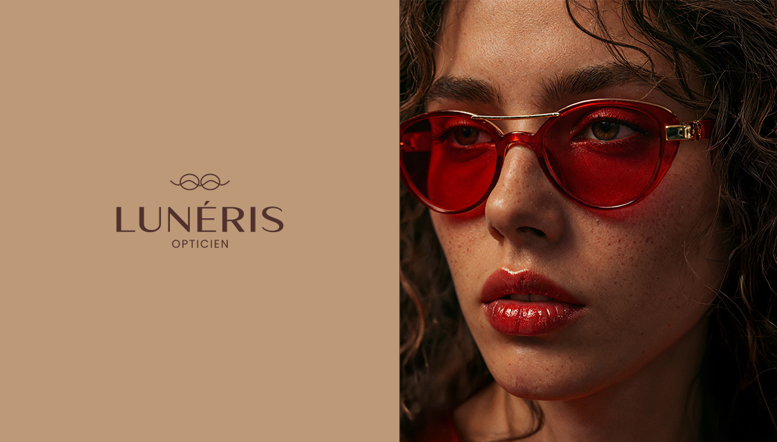 Création identité visuelle opticien Rennes – logo Lunéris visuel éditorial
