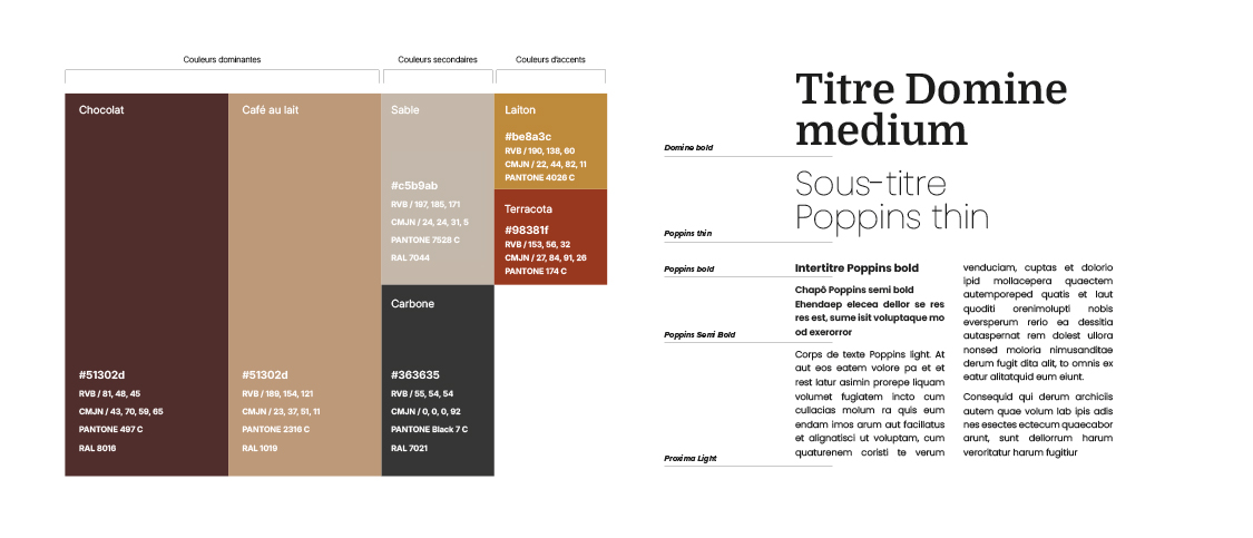Charte graphique Lunéris opticien – palette couleurs et typographies identité visuelle Rennes